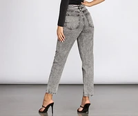 High Rise Acid Wash Skinny Jeans