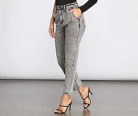High Rise Acid Wash Skinny Jeans