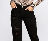 High Rise Distressed Skinny Jeans