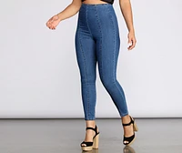 High Waist Denim Skinny Pants
