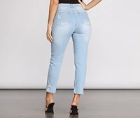 High Rise Light Wash Denim Pants