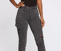 High Rise Skinny Cargo Pants