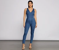 Denim Diva Sleeveless Catsuit