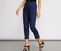 Belted Tapered Denim Pants