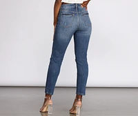 Tobi Super High Rise Destructed Mom Jeans