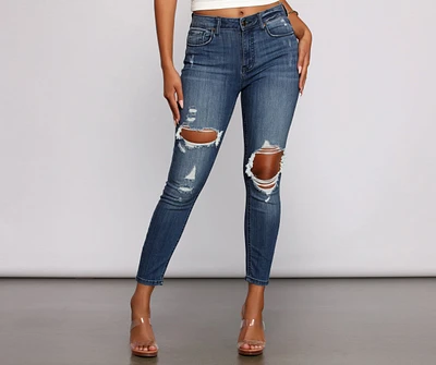 Clara High Rise Destructed Skinny Jeans