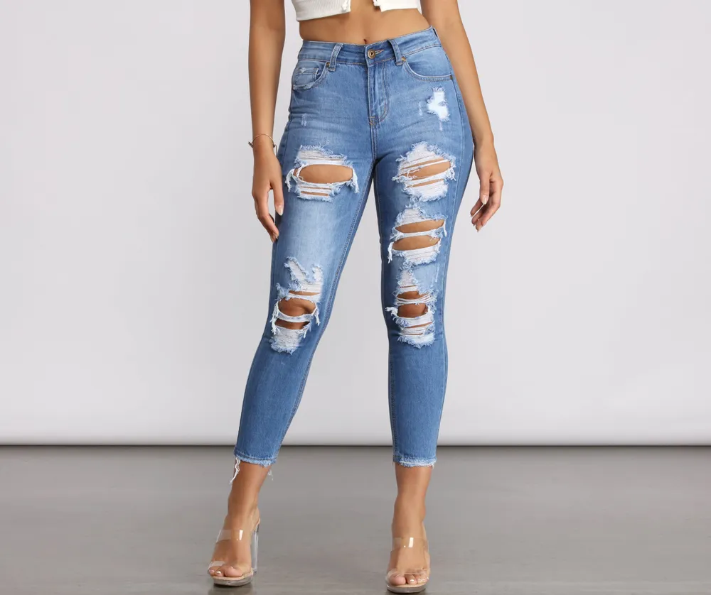 as Beyond Het Windsor Major Destruction High Rise Skinny Jeans | Connecticut Post Mall