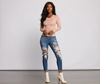 Fab and Frayed Distressed Skinny Jeans
