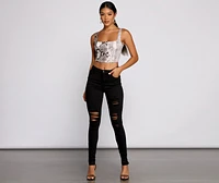 The Classic High Rise Destructed Skinny Jeans