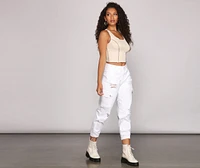 High Rise Destructed Cargo Joggers