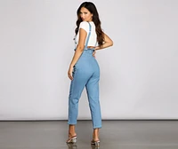 Sweet Style Paper Bag Suspender Pants