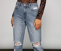 Ella High-Rise Destructed Cropped Jeans