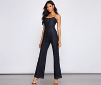 Retro Style Moment Denim Jumpsuit