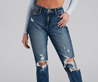 High-Rise Destructed Ankle Jeans