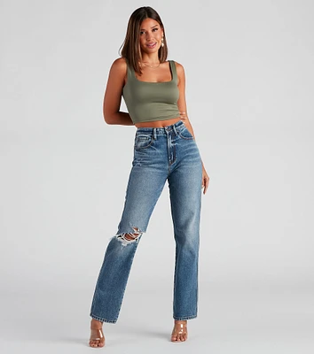 Jay High-Rise Straight Denim Jeans