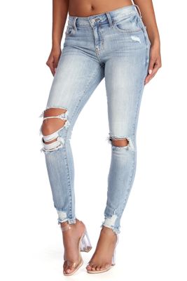 On The Rise Destructed Skinny Jeans