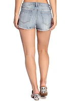Low Rise Distressed And Cuffed Jean Shorts