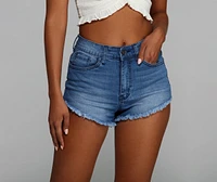 High Gear Frayed Denim Shorts
