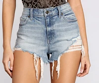Lulu High Waist Distressed Shorts