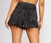 High Waist Acid Wash Jean Shorts