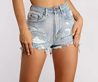 Denim Daze High Waist Destructed Shorts