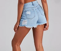 High Rise Super Destructed Cutoff Denim Shorts by Windsor