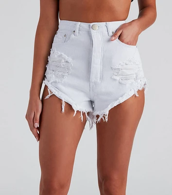 Taking It Easy High Rise Cut Off Shorts