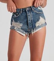 Taking It Easy High Rise Cut Off Shorts