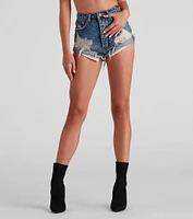 Taking It Easy High Rise Cut Off Shorts