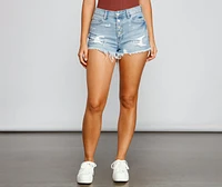 Girl Next Door High Rise Destructed Cutoff Shorts