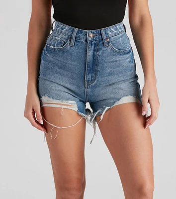 Reese Extra High Waist Cutoff Denim Shorts by Windsor