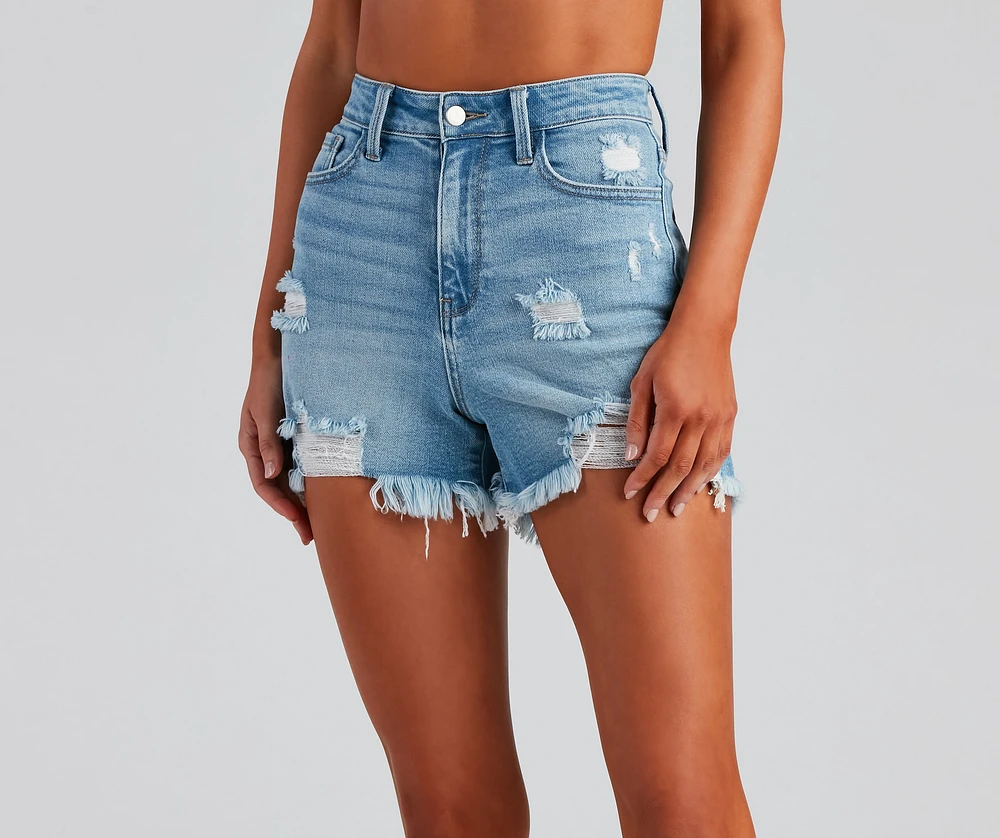 Remy High Rise Fray Denim Shorts By Windsor