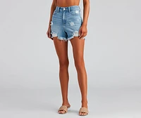 Remy High Rise Fray Denim Shorts By Windsor