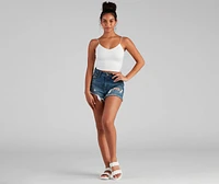 Remy High-Rise Frayed Denim Shorts By Windsor
