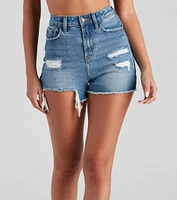 Remy High Rise Destructed Shorts By Windsor Denim