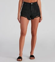 Trendy Distressed Cut-Off Denim Shorts