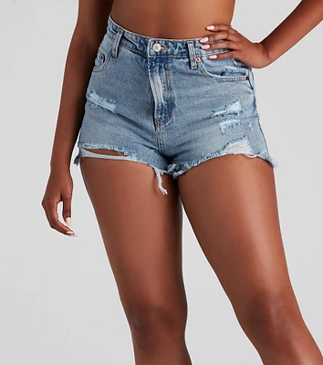 Edgy Fab High Waist Denim Shorts