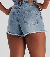 Edgy Fab High Waist Denim Shorts