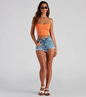 Perfect Day High Waist Denim Shorts