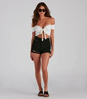 Remy High-Rise Destructed Cut-Off Shorts