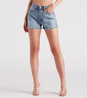 Weekend Mood High-Rise Denim Mom Shorts