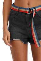 Destructed And Belted Shorts