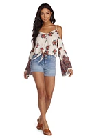 Button Up Rolled Jean Shorts