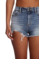 Lulu High Waist Frayed Shorts