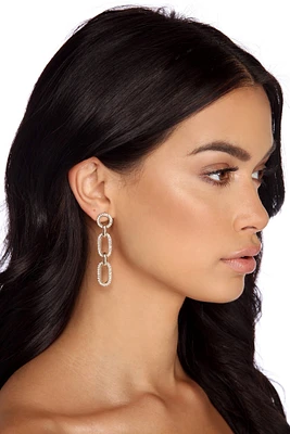 Rhinestone Chain Link Earrings