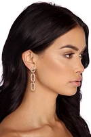 Rhinestone Chain Link Earrings