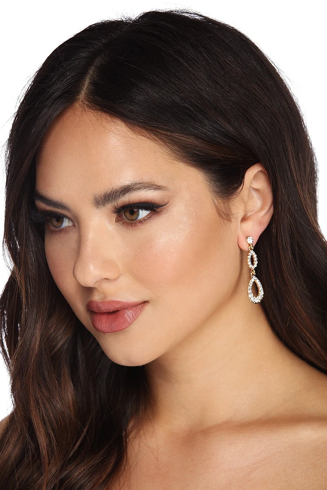 Rhinestone Teardrop Earrings