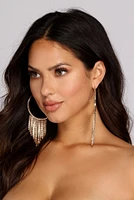Rhinestone Fringe Hoop