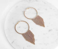 Rhinestone Fringe Hoop