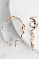Serpentine Rhinestone Hoop Earrings